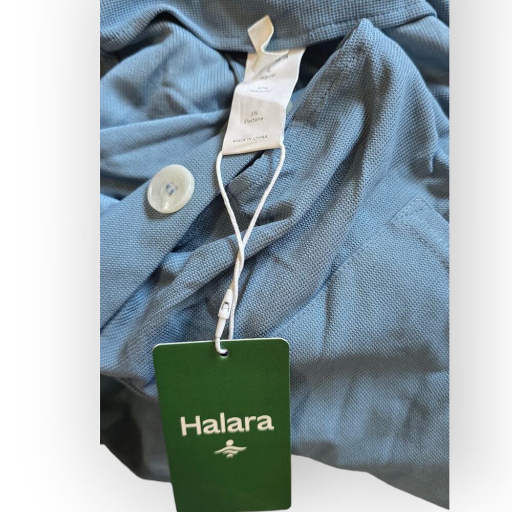 Halara Waffle Wide Leg Overalls Blue Pocket Jumpsuit L Casual Minimalist Lounge - Picture 9 of 11